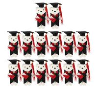 VILLFUL 14pcs Mini Plush Graduation Bear Bouquet Set, Compact Soft Stuffed Animal with Elegant Flower Design, Lightweight Graduate Ornament for School Ceremonies and Party Celebrations