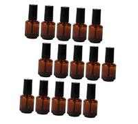 VILLFUL 15pcs Empty Cylindrical Glass Nail Polish Bottles with Brush for DIY Mixing and Repackaging Sealed Containers for Custom Nail Colors and Textures