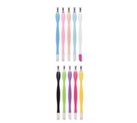 VILLFUL 15pcs Nail Art Tool Kit Plastic Handle Dead Skin Fork Cuticle Trimmers Manicure Pedicure Tools for Gel Nail Remover Random Color