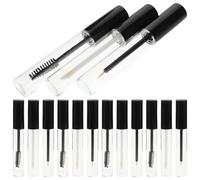 VILLFUL 15pcs Refillable Mascara Tubes with Bottles and Shiny Black Lids Empty Eyelash Containers with Wand for DIY Lash Cream Lip Gloss Packaging and Eyeliner Storage Portable Makeup