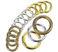 VILLFUL 15Pcs Spring Round Snap Buckles Durable Keychain Rings Resistant Carabiner for Jewelry Making Bags and Craft Projects Hypoallergenic and Practical Use