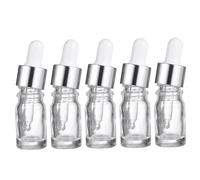 VILLFUL 15Pcs Transparent Glass Dropper Bottles with Caps Refillable Essential Oil Dispensers for Travel Camping Scientific Experiments and Craft Use