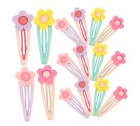 VILLFUL 16pcs Candy Color Floral Hair Clips for Soft Clay Decorative Barrettes Lightweight Comfortable Hair Accessories Cute Korean Style Styling Supplies