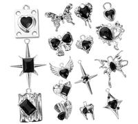 VILLFUL 16Pcs Dark Alloy Charms for Jewelry Making Darkness Design Pendants DIY Accessories for Necklaces Bracelets Earrings