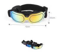 VILLFUL 1Pc Dog Sunglasses with UV Protection Foldable Pet Goggles Eye Wear for Dogs Straps for Comfort Black Color for