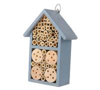 VILLFUL 1Pc Wooden Painted Bee Nest Ornament Decorative Cabin for Outdoor Garden Easy to Hang with Wrought Hook Creates Shelter for Pollinators Insect House for Wildlife