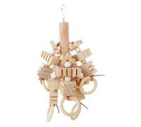 VILLFUL 1pc Wooden Parrot Chewing Toy for Parrots Teeth Grinding and Tearing Pendant and Exploring Activity for Birds Bird Cage Accessory