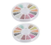 VILLFUL 2 Box Nail Caviar Beads for DIY Manicure Creative Nail Art Decorations with Sparkly Small Beads Festival and Party Use