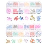 VILLFUL 2 Boxes Easter Themed Nail Charms Set Soft Clay Bunny and Crystal Egg Decorations Adorable Manicure Ornaments for DIY Nail Art Accessories Suitable for Holiday and Party
