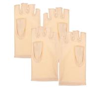 VILLFUL 2 Pairs Half Finger Gloves Beige Spandex Ice Silk Anti-uv Riding