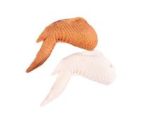 VILLFUL 2 Pcs Durable Rubber Dog Chew Realistic Chicken Wing Shape Safe Pet Biting for Teeth Grinding and Oral Cleaning Puppy Training Supplies Fleshcolor and Creamy White