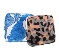 VILLFUL 2 pcs Portable Menstrual Pad Storage Bag Sanitary Napkin Pouch with Zipper Small Travel Makeup Organizer for Tampon Coin Card and Cosmetic Storage