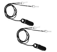 VILLFUL 2 Sets Black Silicone Hearing Aid Lanyard Cord with Anti-Loss Earbud Holder and Protective Strap for Seniors, Behind-The-Ear Audiophone Security Clips