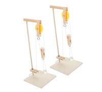 VILLFUL 2 Sets DIY Physics Experiment Pulley Block Model Teaching Tool for Elementary Science Handcraft Educational Pulley for Stem Learning and Mechanics Demonstration