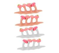 VILLFUL 2 Sets Silicone Pedicure Toe Spacers with Strawberry Decor Soft Flexible Toe Separators for Manicure Nail Art Precise Alignment Divider for Comfortable Nail Salon Use