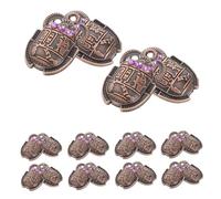 VILLFUL 20 Pcs Purple Vintage Egyptian Sacred Beetle Pendants with Crystal Inlay Insect Charms for DIY Jewelry Making for Necklaces and Bracelets Craft Supplies