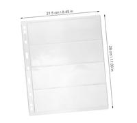 VILLFUL 20 Sheets Stamp Pages for Stamp Album Binder Standard Transparent Single-sided with Rows Protective Storage for Collectors Paper Money Coins Refills