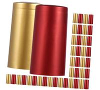 VILLFUL 200 pcs Heat Shrinkable Wine Bottle Caps Red Gold Seal Wraps for Tight Wine Preservation Easy-fit Shrink Wrap Covers for Bottles Practical