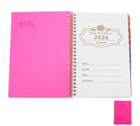 VILLFUL 2026 A5 Daily Weekly Monthly Planner Pink Appointment Organizer Student Teacher Agenda Book School Office Diary Notebook Notes Pages