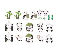 VILLFUL 20pcs Alloy Panda Bamboo Charms Mixed Style Cartoon Pendants for Jewelry Making DIY Necklace Bracelet Keychain Craft Accessories Skin-friendly