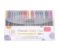 VILLFUL 20pcs Metallic Color Pens with Medium Tip for Smooth Flow, for Detailed DIY Projects and Family Use, Non-toxic Abs Material Set for Rock Painting and Black Card Graffiti