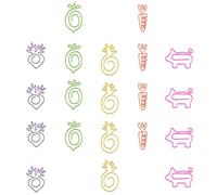 VILLFUL 20pcs Multi-Function Decorative Iron Paper Clips with Pineapple and Pig Shapes, Unique Creative Design, Assorted Colours for Office and School Use