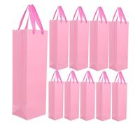 VILLFUL 20pcs Reusable Paper Wine Carrier Bags with Thick Cardboard Single Bottle Tote for Wine Whiskey Beer Impact Protection Gift Packaging Pouches with Handle for Parties and Travel