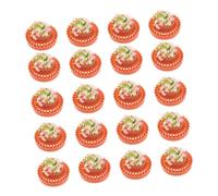 VILLFUL 20pcs Scale Simulation Flower Plant for Dollhouse Landscaping Sand Table Model Round Planters for Miniature Garden Scenes and Diorama Displays