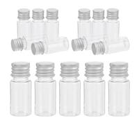 VILLFUL 20pcs Small Liquid Dispensing Bottle Aluminum Cap Plastic Sample Vials Screw Caps Refillable Test Tubes for Powder Liquid Storage for Makeup and Skincare Travel Jars
