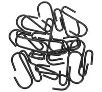 VILLFUL 20pcs Stainless Steel S Shaped Hooks in Black Strong Load Capacity and Corrosion Resistant Utility Hangers for Kitchen, Wardrobe, Garage, Bathroom and Garden Use