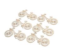 VILLFUL 20PCS Wooden Bike Cutout Veneers Slices DIY Crafting Ornaments with Hollow Heart Design Smooth Sanded Finish for Wedding Engagement Christmas Party Decorations