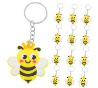 VILLFUL 24pcs Cute Bee Keychain Bee Theme Keyring for Birthday Parties Showers Charm Key Holder for Bags Backpacks