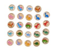 VILLFUL 24pcs Dinosaur Memory Matching Game Wooden Cognition for Educational Concentration Skill Development Play Dinosaur Themed Learning Puzzle