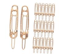 VILLFUL 24pcs Golden Metal Hair Clips for Fine Hair Traceless Safety Pin Barrettes Flat French for Secure Styling and Elegant Dressing Accessories