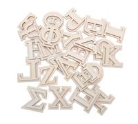 VILLFUL 24pcs Greek Alphabets Letters Home Decor Unfinished Wood Letters Wood for Crafting Wooden for Decoration Greek Alphabet Wall Art Decor Beige