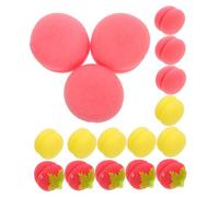 VILLFUL 24pcs Hair Curler Sponge Balls Heatless Curlers for Hair Soft Reusable for DIY Styling and Sleeping Multi Color Strawberry Shape for Waves and Fullness