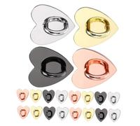 VILLFUL 24pcs Heart Shaped Phone Hook Alloy Keychain Tabs for DIY Mobile Strap Accessories Durable Metal Lanyard Charm Hooks in Steel Rose Gold for Versatile Use