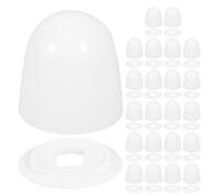 VILLFUL 24pcs Toilet Seat Bolt Covers with Washers Round Plastic Caps for Standard and Elongated Toilets Decorative Bolt Caps