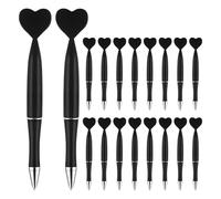 VILLFUL 24Pcs Valentine’S Day Heart Pens: Plastic Twist Action Ballpoint - Students/Teacher/Officer Pen with Smooth Black Ink & 1.0mm Tip for Business Home Study Notes, Black