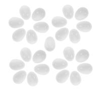 VILLFUL 25pcs Realistic Parrot Simulation Eggs Plastic Bird Accessory Fake Training Eggs for Nesting Management and Breeding Aid White Faux for Parrots and Pigeons