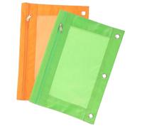 VILLFUL 2pcs 3 Ring Blinder Pockets Pencil Pouch in Bulk Pencil Case Binder Supplies Pencil Pouch Bulk Binder Pencil Bag Binder Pockets Binder Cards Holder Binder File Pouch Cloth File Bag