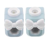 VILLFUL 2pcs Automatic Cartoon Toothpaste Dispenser with Wall Mount Fun Bow Design for Bathroom Toothpaste Tube Squeezer Holder Preventing Operation for Hygiene Organizer