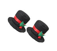 VILLFUL 2pcs Black Velvet Pet Hats for Dogs, Comfortable and Adjustable Cosplay Accessories for Christmas and Halloween Parties, Stylish and Dapper Pet Costume Caps