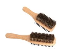 VILLFUL 2Pcs Boar Bristle Hair Brush for Men, Double-Sided Styling and Detangling Brush Set, Large and Small Size for Fine and Thin Hair Grooming and Beard Care