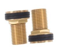 VILLFUL 2pcs Brass Male to Female Threaded Connector with Rubber Sealing Rings Leakproof Aquarium and Water Tank Fitting for Wooden Barrels and Pipe Systems Brass Adapters