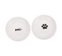 VILLFUL 2Pcs Ceramic Cat Bowl Nordic Style Elevated Cat Food Dishes Practical and Easy to Clean for Comfortable Feeding