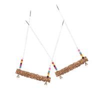 VILLFUL 2pcs Chicken Wooden Swing Stand Natural Perch for Parrots Birds Durable Exercise for Chickens Encourages Balance Coordination