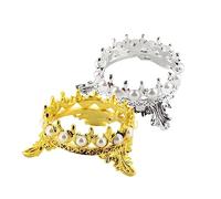 VILLFUL 2PCS Classic Crown Pearl Nail Pen Holder for Manicure Art Storage Rack for Nail Coloring Brushes
