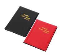 VILLFUL 2pcs Coin Album Book for Collectors Portable Storage Organizer with Transparent Sleeves Compact Design for Neat Coin Collection Display and Secure Money Storage Covers