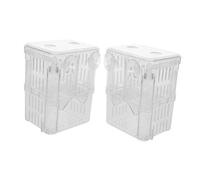 VILLFUL 2pcs Compact Clear Fish Breeding Box with Suction Cup for Aquarium Small Isolation Tank for Guppy Fry Protection Floating Hatchery Incubator for Shrimp and Tropical Fish